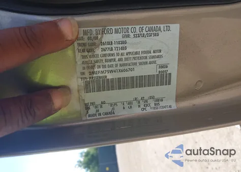 2001 Mercury Grand Marquis Ls from USA, damaged, VIN 2MEFM75W41X606701